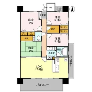 ディーレスティア米泉【2階】の間取り