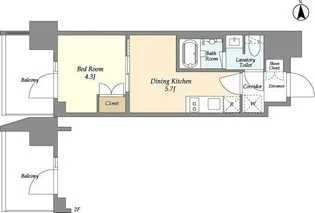 東京都台東区松が谷1【マンション】の間取り