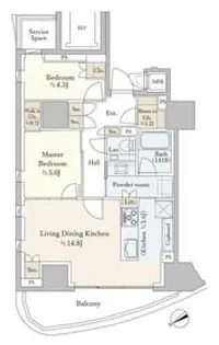 東京都港区北青山2【マンション】の間取り