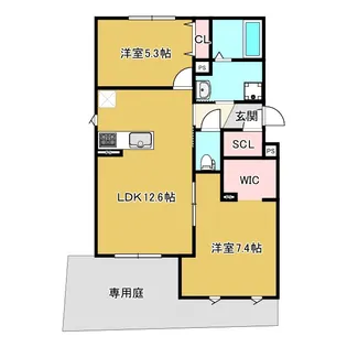 カージュ野村【1階】の間取り