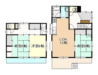 岡山県岡山市南区若葉町【一戸建】の間取り
