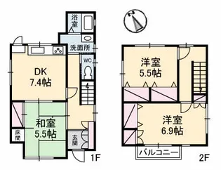 香川県高松市元山町【一戸建】の間取り