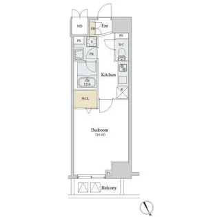 東京都港区新橋5【マンション】の間取り