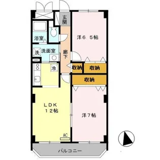 エルロード住吉7号館【3階】の間取り