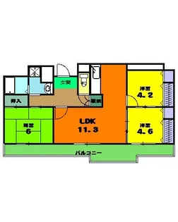 ポルト泉大津【3階】の間取り