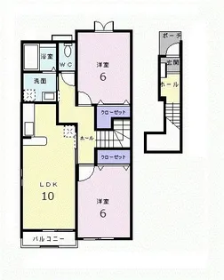 広島県広島市安佐北区亀山7【アパート】の間取り