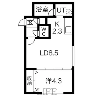 アメニティスペース月寒中央【3階】の間取り