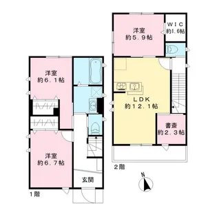 千葉県松戸市新松戸6【一戸建】の間取り