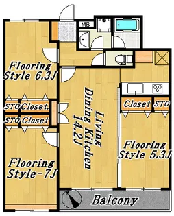 エトワール宇喜田【6階】の間取り