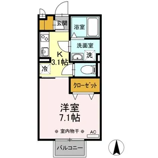 愛知県小牧市大字文津【アパート】の間取り