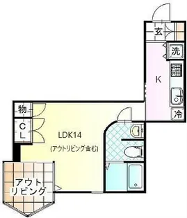 アネーロ上粕屋【2階】の間取り