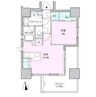 ソルフィエスタ浅草入谷【5階】の間取り