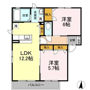 ボヌール羽屋J【2階】の間取り
