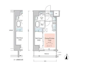 アーバネックス西新宿II【8階】の間取り