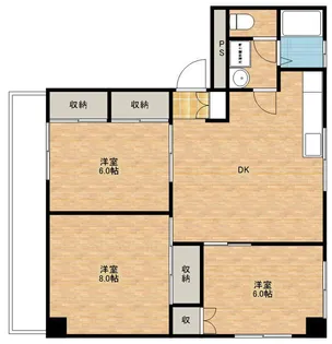 田崎コーポ【4階】の間取り