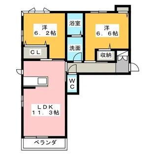 グラン・レーブ【1階】の間取り