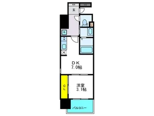 クレストコート靭公園【10階】の間取り