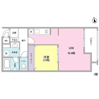 M’sレジデンス代沢【1階】の間取り