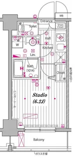 グランド・ガーラ白金高輪【9階】の間取り