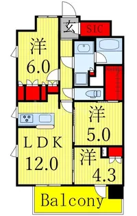 LUXENA船堀【3階】の間取り