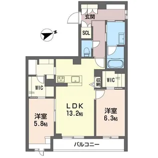 プレミール木更津【2階】の間取り