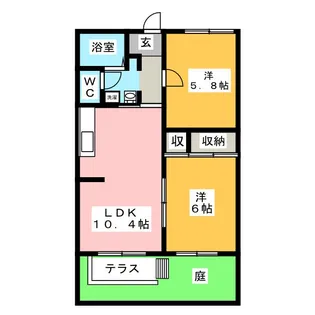 サニーコート河和 A棟【1階】の間取り