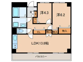 フィリシティートダパーク【6階】の間取り