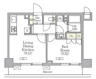 ORSUS三ノ輪【8階】の間取り