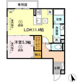 スカイ長束【1階】の間取り