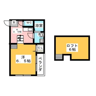 ハーモニーテラス白子町【2階】の間取り