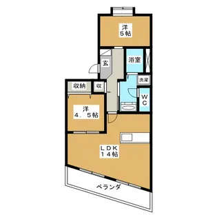 パインクレスト1番館【4階】の間取り