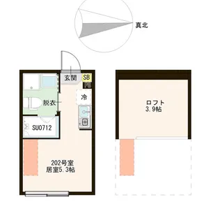 ル・リヴァージュ中川【2階】の間取り