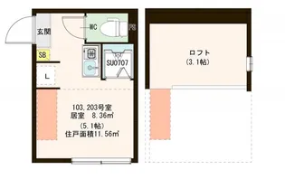 SUNCASA王子【1階】の間取り