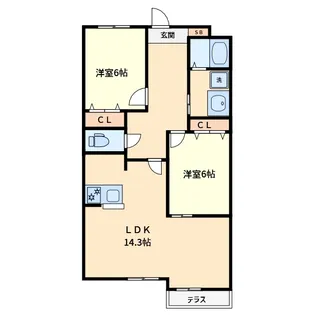 レジデンスソレイユ【3階】の間取り