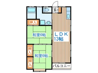 カ-サ・シミズ【2階】の間取り