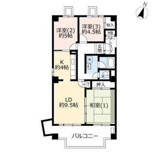 UR多摩ニュータウンベルコリーヌ南大沢【5階】の間取り