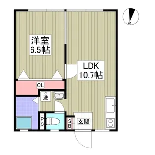 カーサミツヤB【2階】の間取り