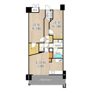 マスターズレジデンス道頓堀II【9階】の間取り