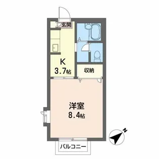 シティ西勝山【2階】の間取り