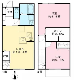 ユアメゾン ル フォレ弐番館(ペット)【1階】の間取り