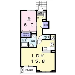 クローバー三城A【1階】の間取り