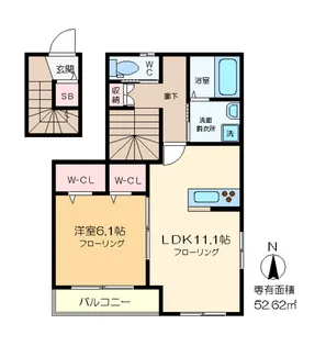 カーサOZカメリア【2階】の間取り
