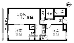 リビュレット【2階】の間取り