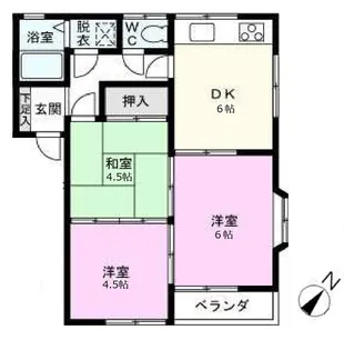 ヤマダコーポ【2階】の間取り