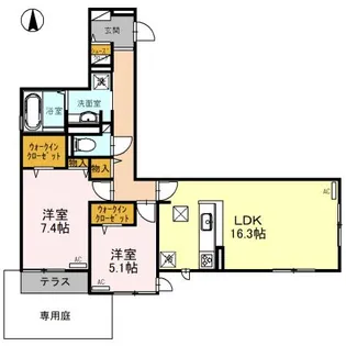 グランドール清水【2階】の間取り