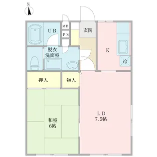 フラットサイドパークB棟【1階】の間取り