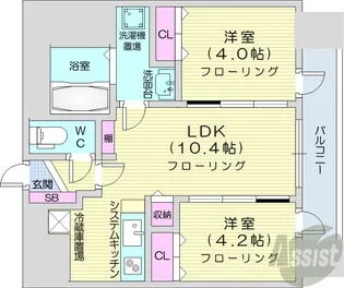 クラークノルド【8階】の間取り