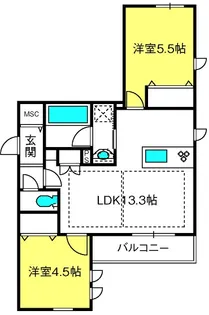 シャルール仙波【2階】の間取り