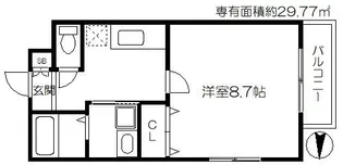 スクエアメゾン高殿【1階】の間取り