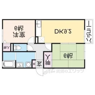 セジュール木津B棟【2階】の間取り